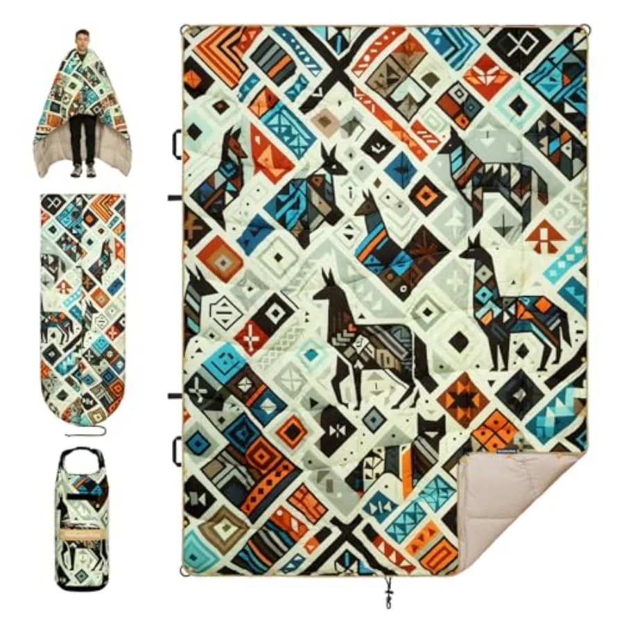 

Camping Blanket, Puffy Blankets Lightweight Windproof Resistant for Outdoors, Hiking, Backpacking, Car, Picnic, Stadium