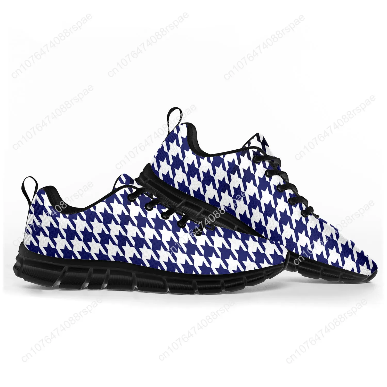 Houndstooth Patroon Pop Sportschoenen Heren Dames Tiener Kinderen Sneakers Casual Custom Hoge Kwaliteit Paar Schoenen Zwart