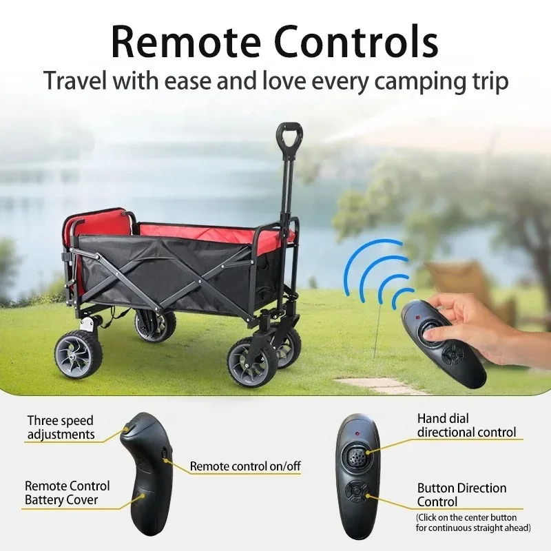 Four-wheel Camping Cart Remote Controls Electric Utility Wagon 7