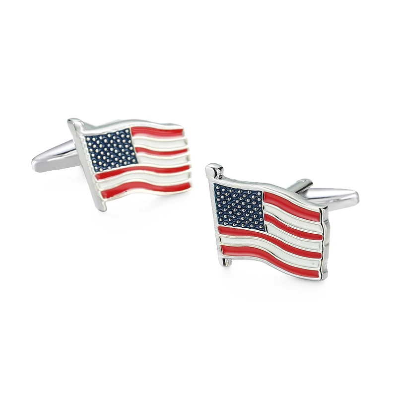 High quality American flag cufflinks fashionable French shirt exquisite brass material design men's wedding cufflinks