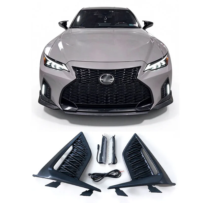 LED Fog Light Cover For Lexus IS300 IS350 IS500 2021-2025 Front Bumper Day Running Light Fog Lamp Trim Cover Car Accessories