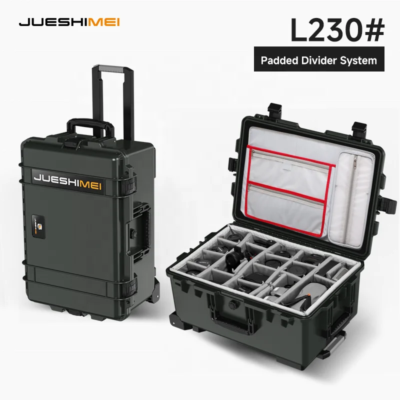 L230 Custom Waterproof Shockproof Heavy Duty Rooling Tool Box Plastic Hard Camera Case For Photographic Gear