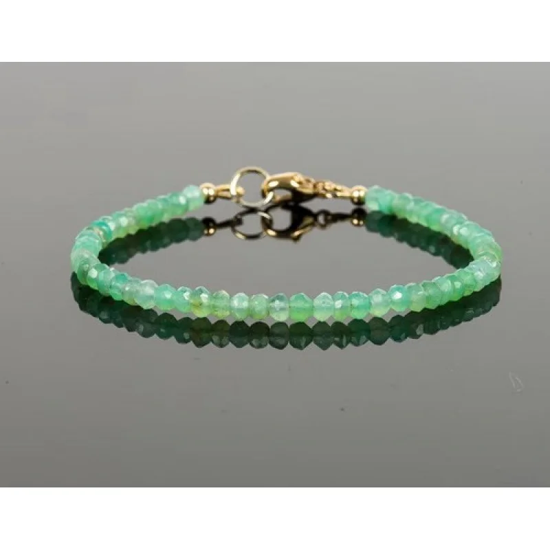 

Natural Chrysoprase Bracelet 7 Inch Faceted Beads Handmade Crystal Jewelry