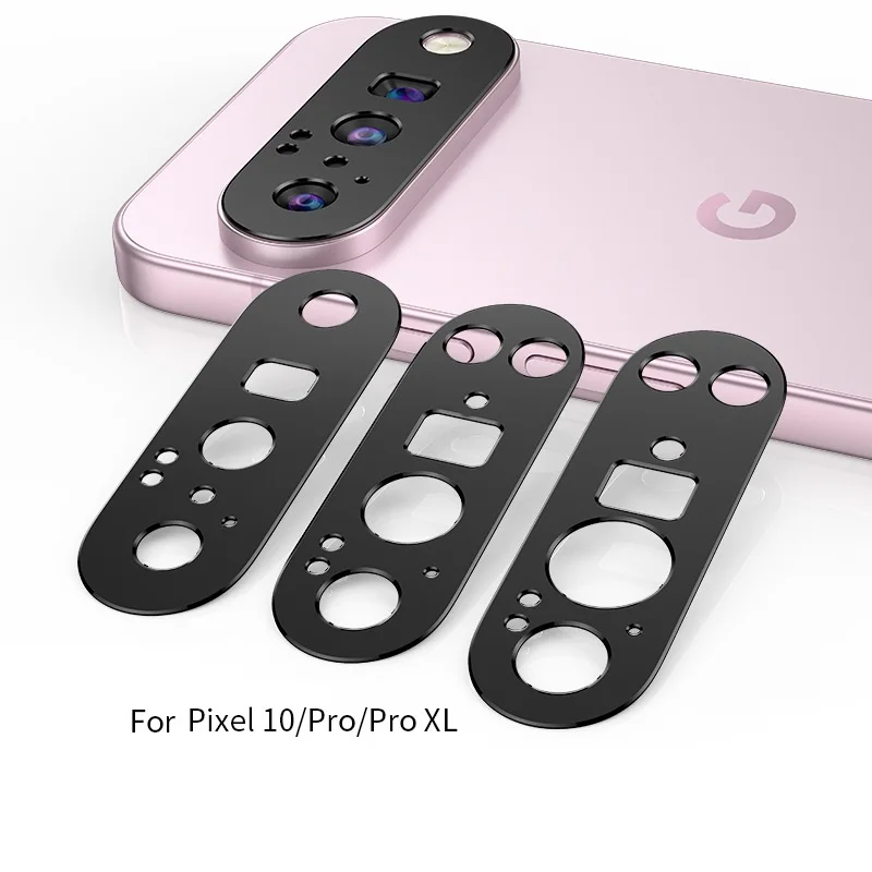

for Google Pixel 10 Pro XL Fold Camera Bezel Cover Anti Scratch Black Metal Film Super Slim Hollow Lens Protector Cap Sticker