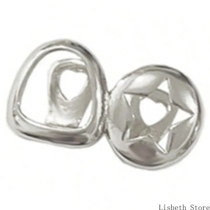 124A العصرية الهيب هوب الأسنان الأنياب شكل نجمة مستديرة النحاس الجسم مجوهرات لتأثيري #2