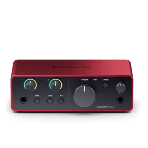 Focusrite Scarlett Solo 4th 2-in,2-out audio interface Studio-grade converters 120dB dynamic range for pro audio performance