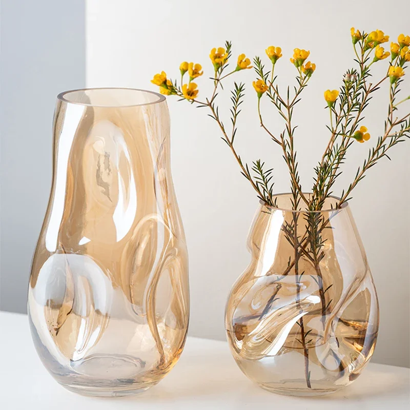 

Glass Vase Nordic Style Living Room Flower Pot for Dry Flower Hydroponics Tabletop Vase Room Decor ваза decoración hogar