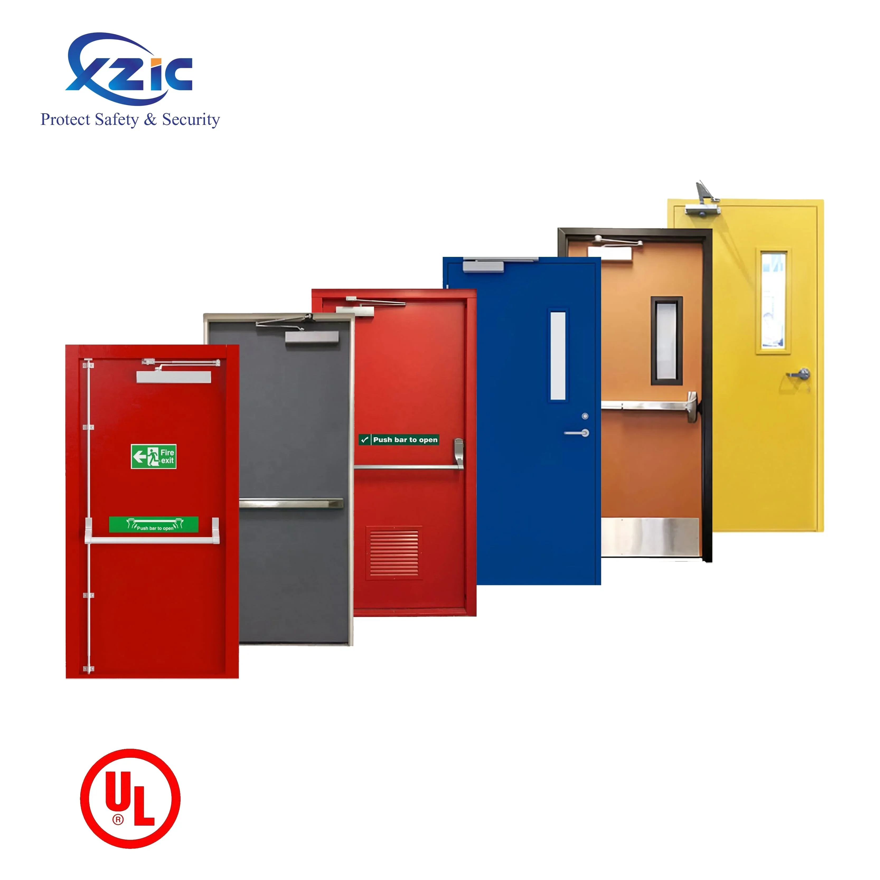 UL Certified Commercial Double 3 Hours Fire Rated Steel Doors Exterior High Quality Fire Rated Metal Exterior Steel Doors