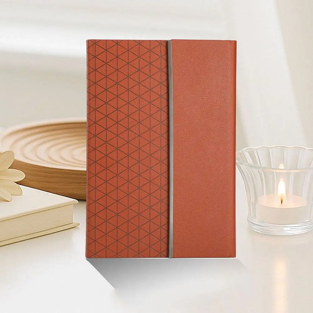 200 Pages A5 Notebook Magnetic Buckle with Bookmark Business Office Notepad PU Leather Cover Thickened Paper Diary