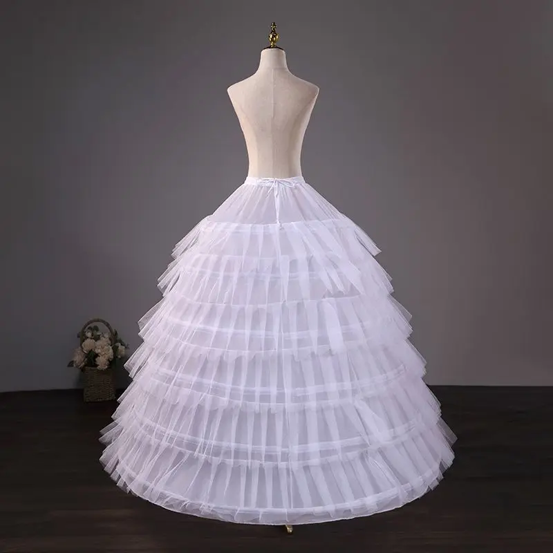 Gaun Crinoline Enam Tulang Dapat Disesuaikan 6 Benang Baja Gaun Slip Carmen Gaun Cosplay