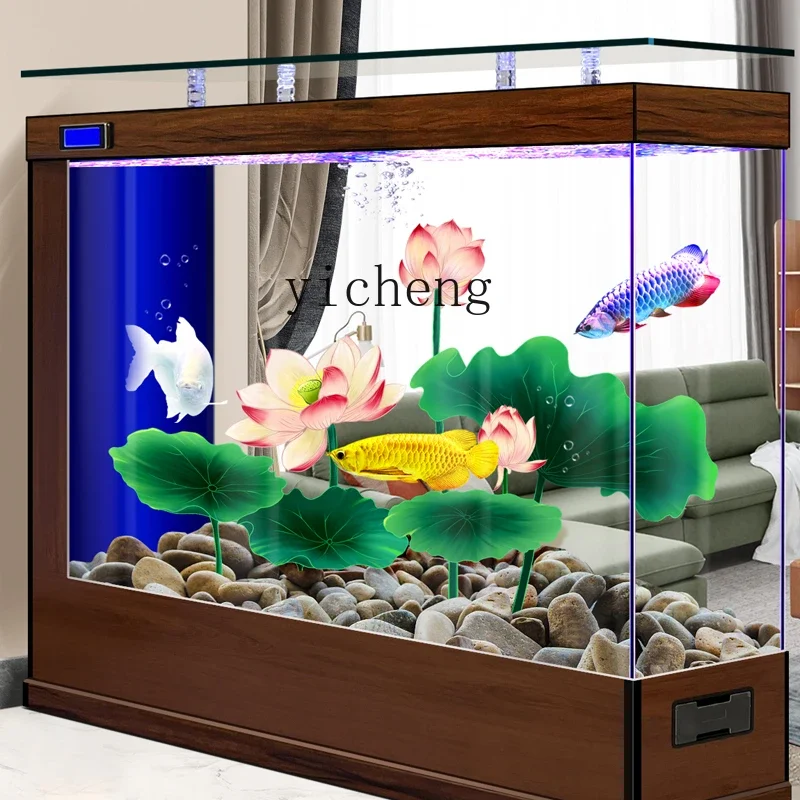 

Zk Partition Screens Super White Glass Household Living Room Fish Tank Aluminum Alloy Floor Viewing Rectangular Aquarium