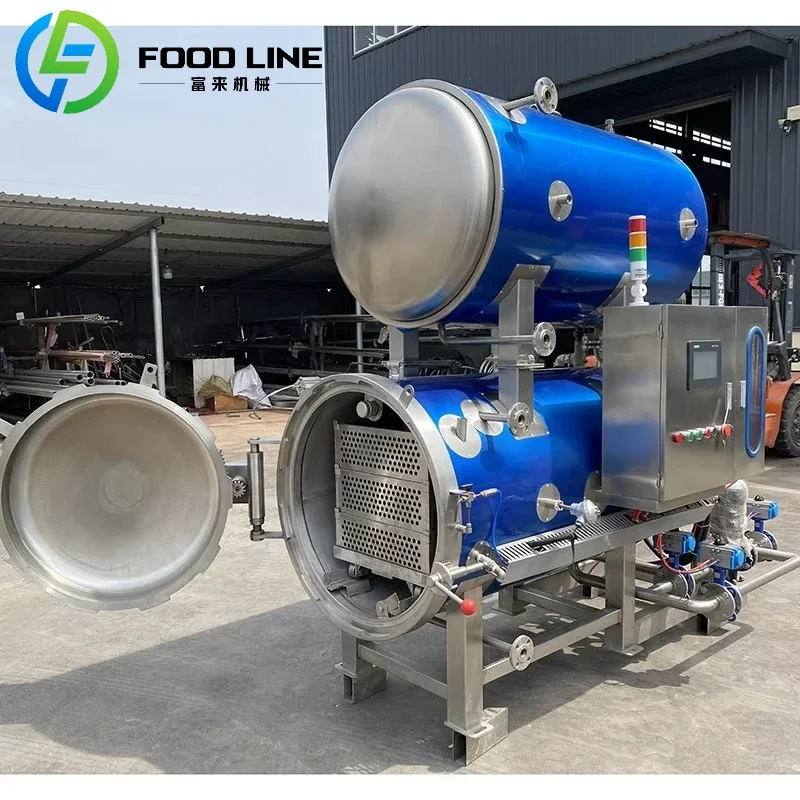 Retort Machine Autoclave Sterilizer Food Sterilizer High Temperature Water Immersion for Glass Bottle Pet Food Custom