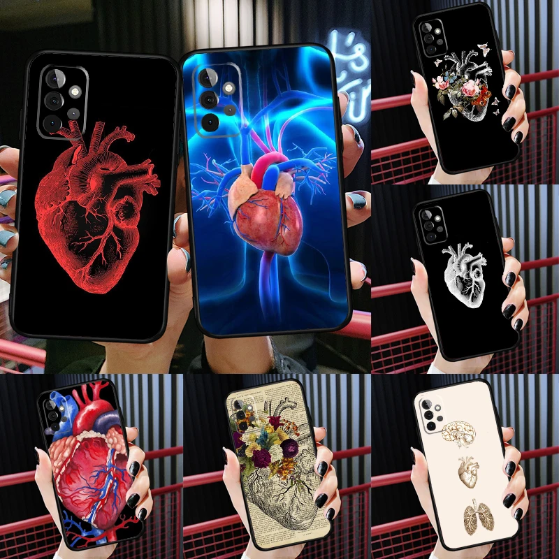 Medical Human Organs Heart Art Case For Samsung Galaxy A54 A51 A71 A31 A41 A12 A22 A32 A52 A72 A52S A14 A70 A53 Cover