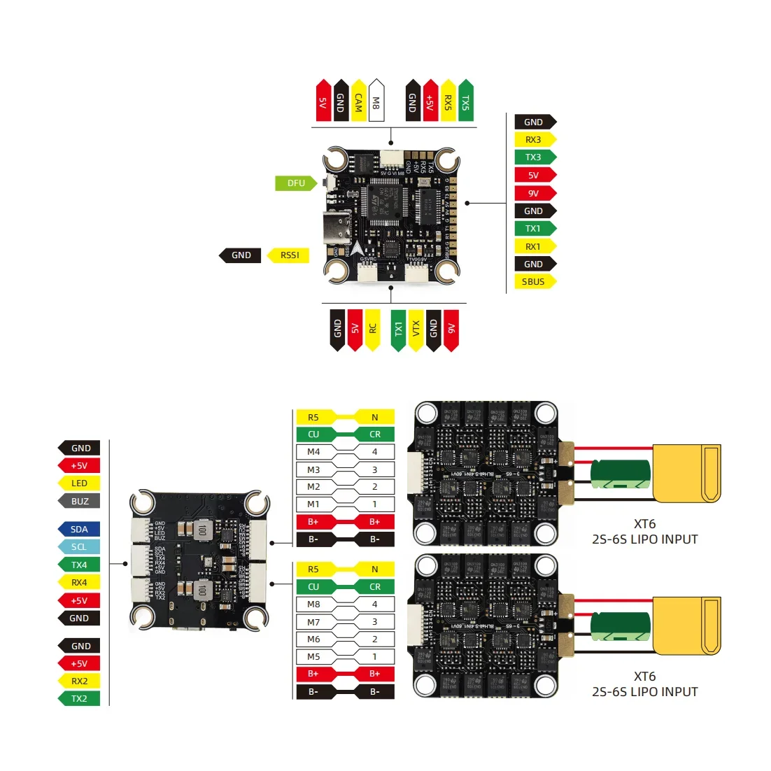 New Drone Accessories SpeedyBee F460 STACK MPU6000 F405 Flight Controller 60A ESC Lipo 2-6s for FPV Drone Kit