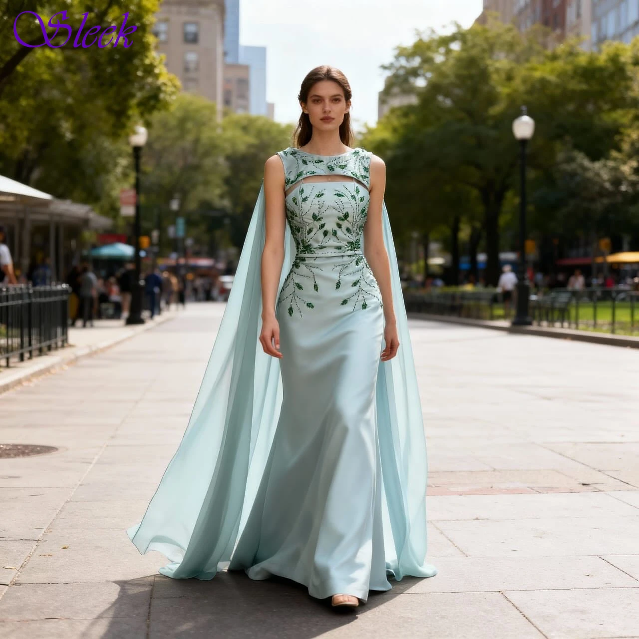 

Элегантное классическое вечернее платье без рукавов с круглым вырезом русалки по индивидуальному заказу, нежные платья знаменитостей, модное вечернее платье высокого качества