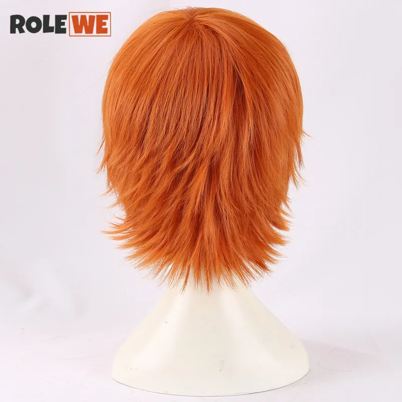 Parrucca Cosplay corta Chucky arancione di alta qualità sposa di Chucky parrucche Cosplay resistenti al calore + cappuccio parrucca