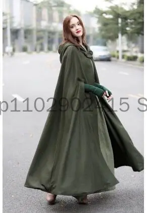 

2023 Women Poncho Winter Hooded Open Front Cloak Loose Solid Long Coat Hoodies Cosplay Outwear Christmas Casual Cape