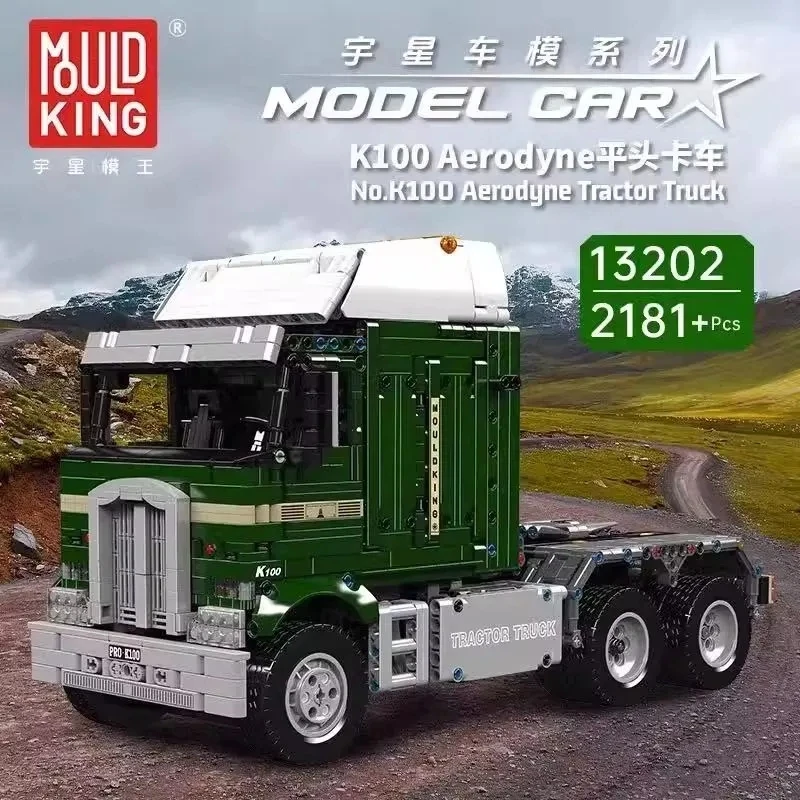 Mold King 13202 Technische Auto Speelgoed De Gemotoriseerde K100 Aerodyne Tractor Truck Bouwsteen Baksteen Montage Kinderen Kerstcadeau