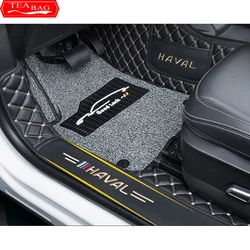 For GWM Haval H6 3th 2021 2022 Car Floor Mats Double Layer PU Leather Foot Pad Interior Floorliner Auto Accessories For LHD