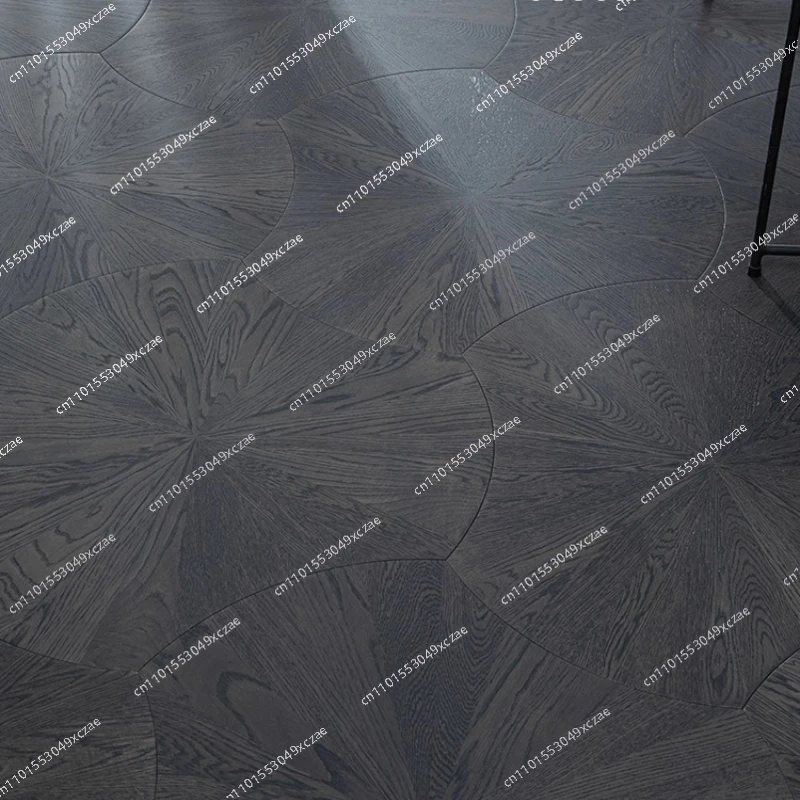 

Class A solid wood composite floor, black walnut oak special-shaped parquet floor, Chinese knot large lotus leaf full glue shop