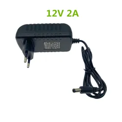 Adaptador de controlador de enchufe para tira de luces LED, fuente de alimentación de 12V, 24W, CA 110V, 220V a cc 12V, 2a, 5,5x2,1mm