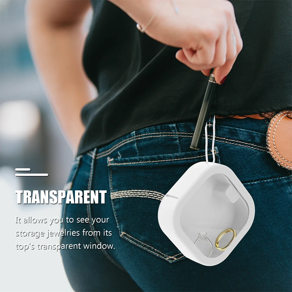 2pcs Jewelry Storage Box Transparent Portable Multi-Function Earring Case Visible Convenient Organizer Travel Jewelry Accessory
