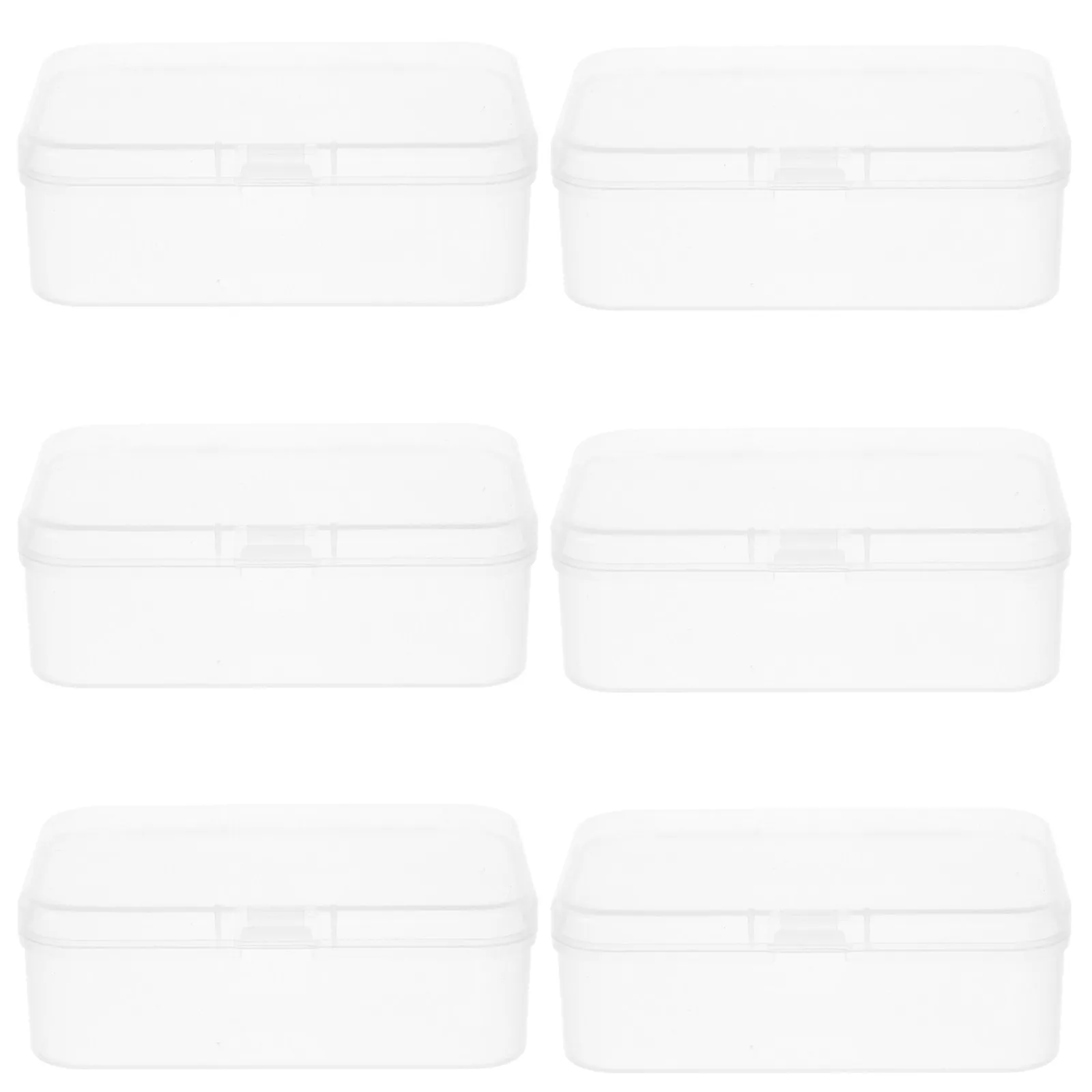 

6Pcs Small Plastic Box Transparent Rectangular Card Storage Organizer Mini Clear Stackable Case for Trading Business Playing