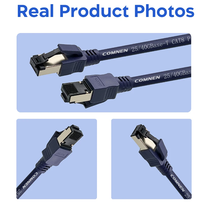 COMNEN CAT8 Ethernet Cable Rj45 0.2-10m 40Gbps 2000MHz CAT 8 Networking PVC Internet Lan Cord for Laptops PS 4 Router RJ45