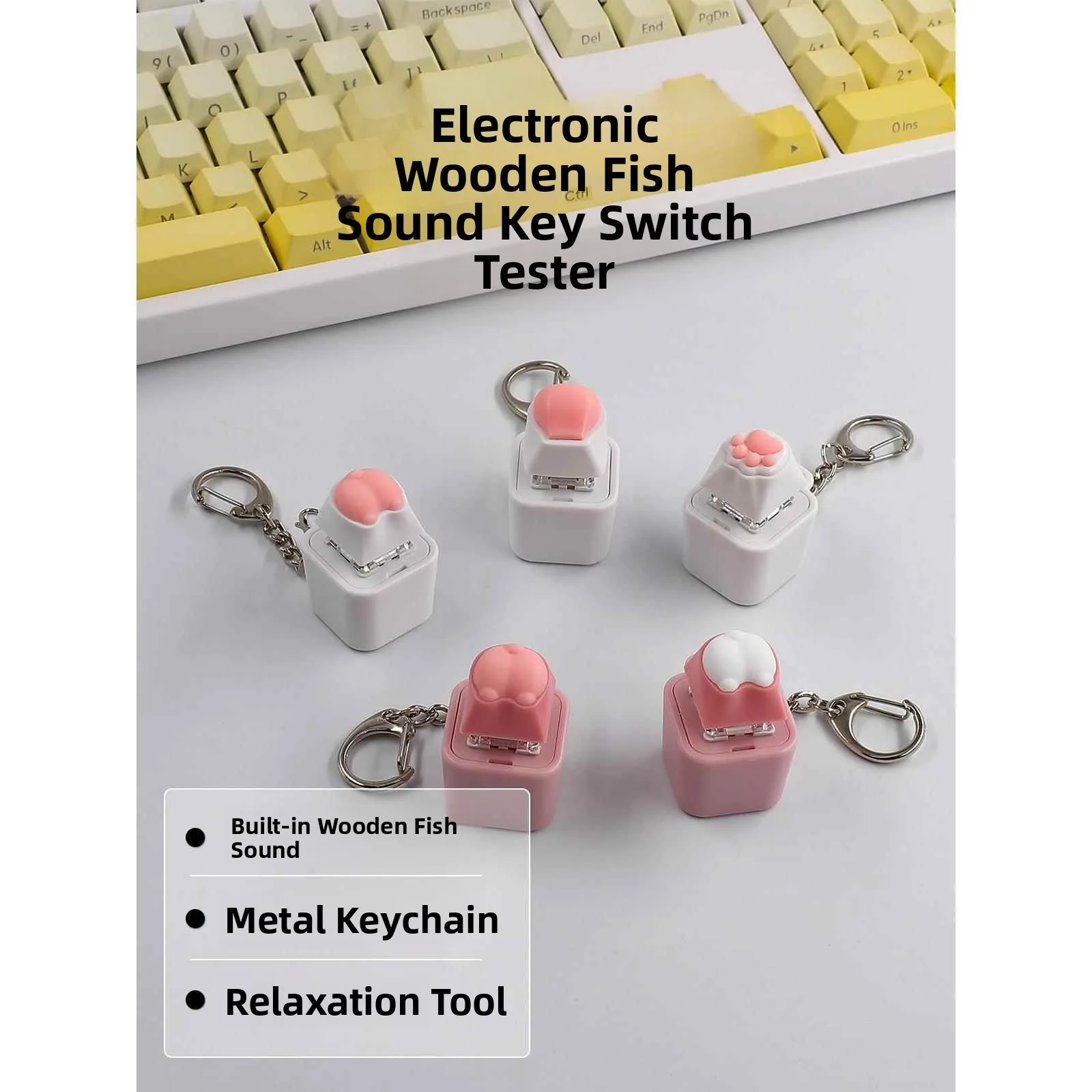  Claw Keyboard Keycap Stress Relief Toy Electronic Wealth Attraction Woodfish Button Creative Prank Toys DIY Keychain