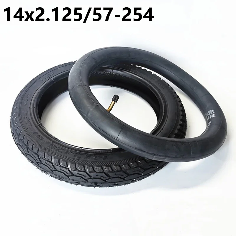 14x2.125/57-254 Tyre 14 Inch Pneumatic Tire Inner and Outer Tube Fits Many Gas Electric Scooters and E-Bike 14*2.125 Tire