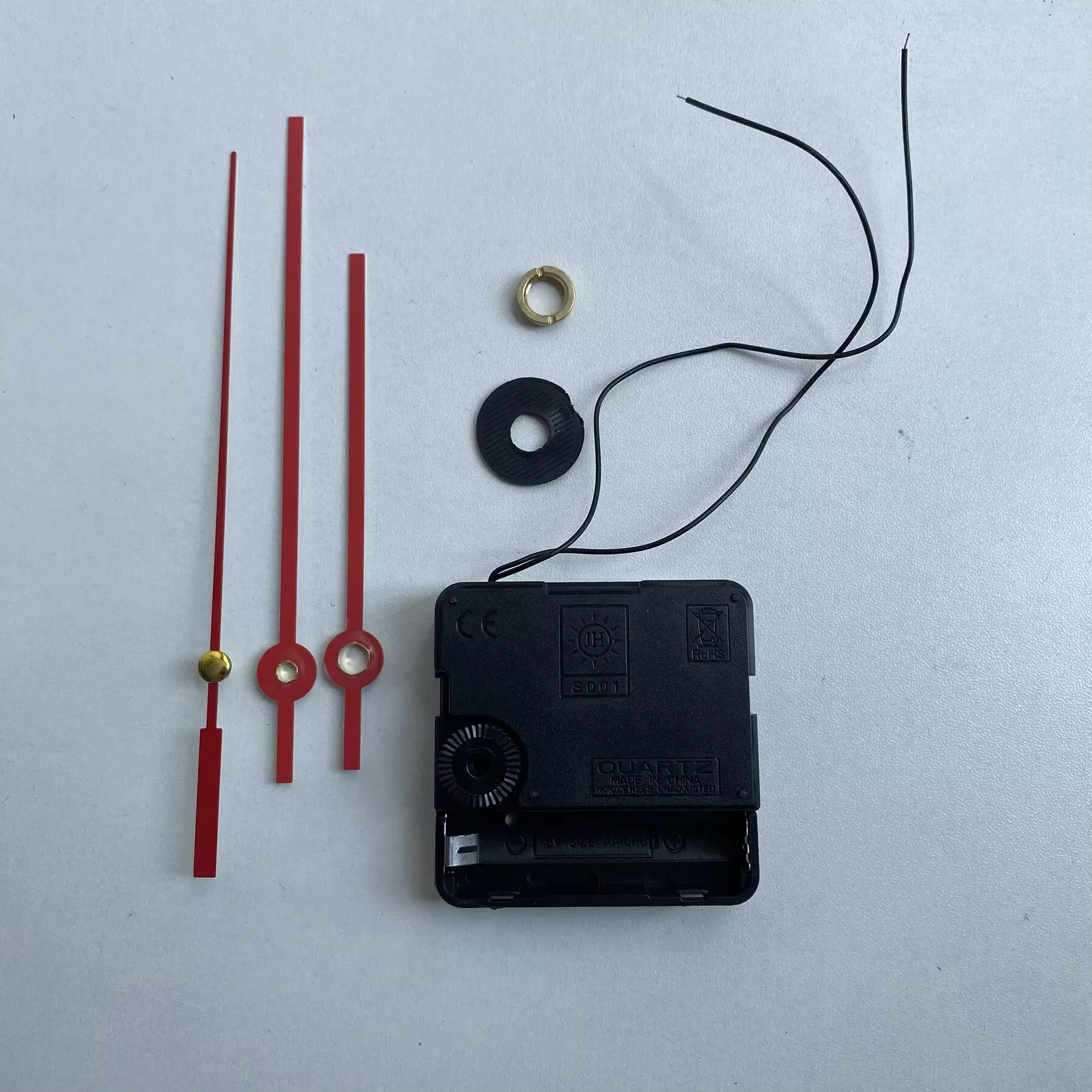 Quartz Clock Trigger Movement with Chime Function 15mm Long Shaft Red Hands Rubber Washer Nuts DIY Wall Clock Replacement Parts