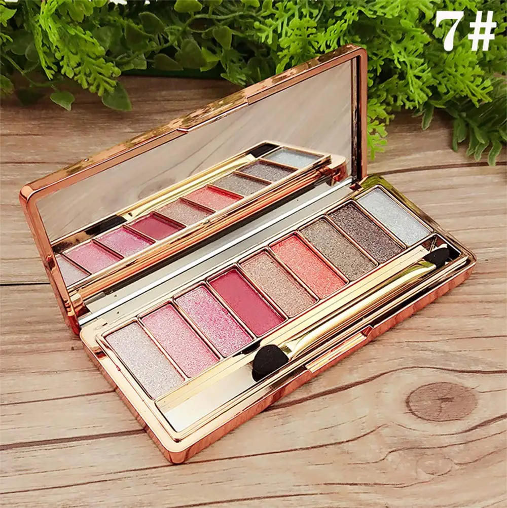 9 Colors Glitter Eyeshadow Fashion Eye Shadow Palette & Makeup Cosmetic Brush Set  For Women Wholesale Nude Shades