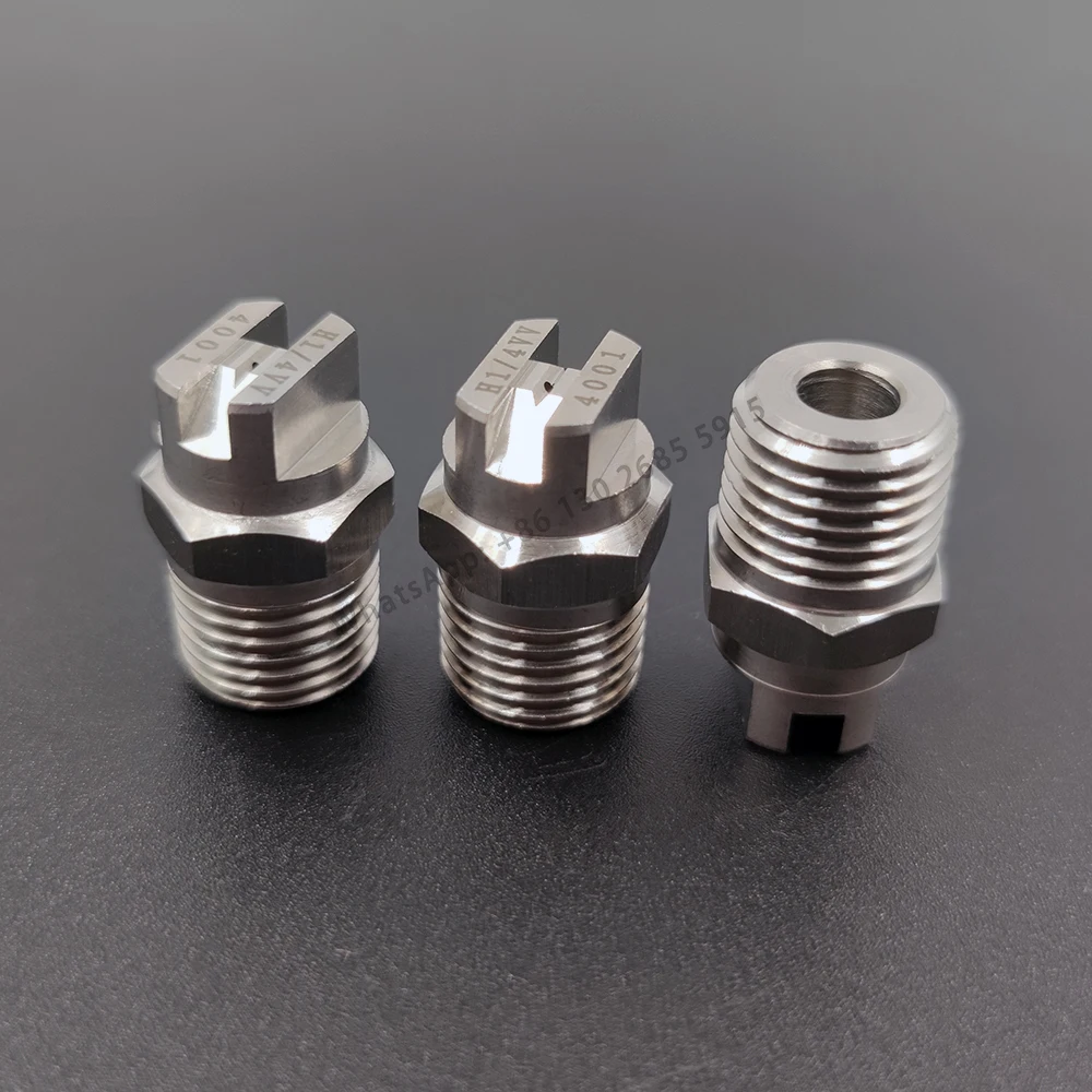 شحن مجاني 1/8 "1/4" 15 ~ 110 درجة SS304 مروحة مسطحة HVV HU فوهة الرش ، تنظيف المصنع الصناعي ، غسل إزالة الغبار