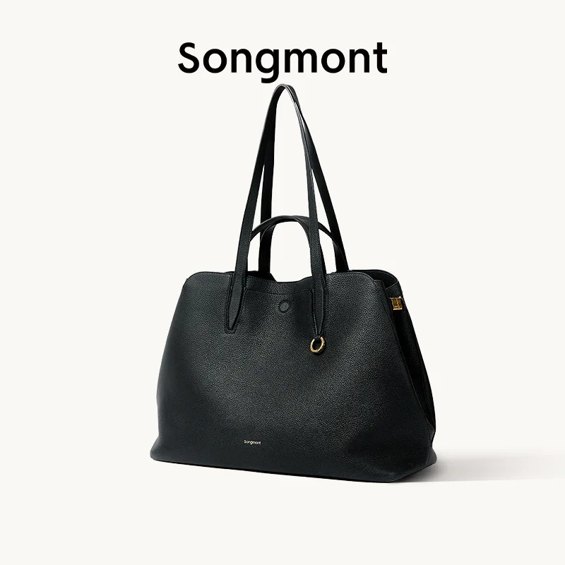 Songmont trace series tote bag women's head layer cowhide large capacity commuter shoulder handbag