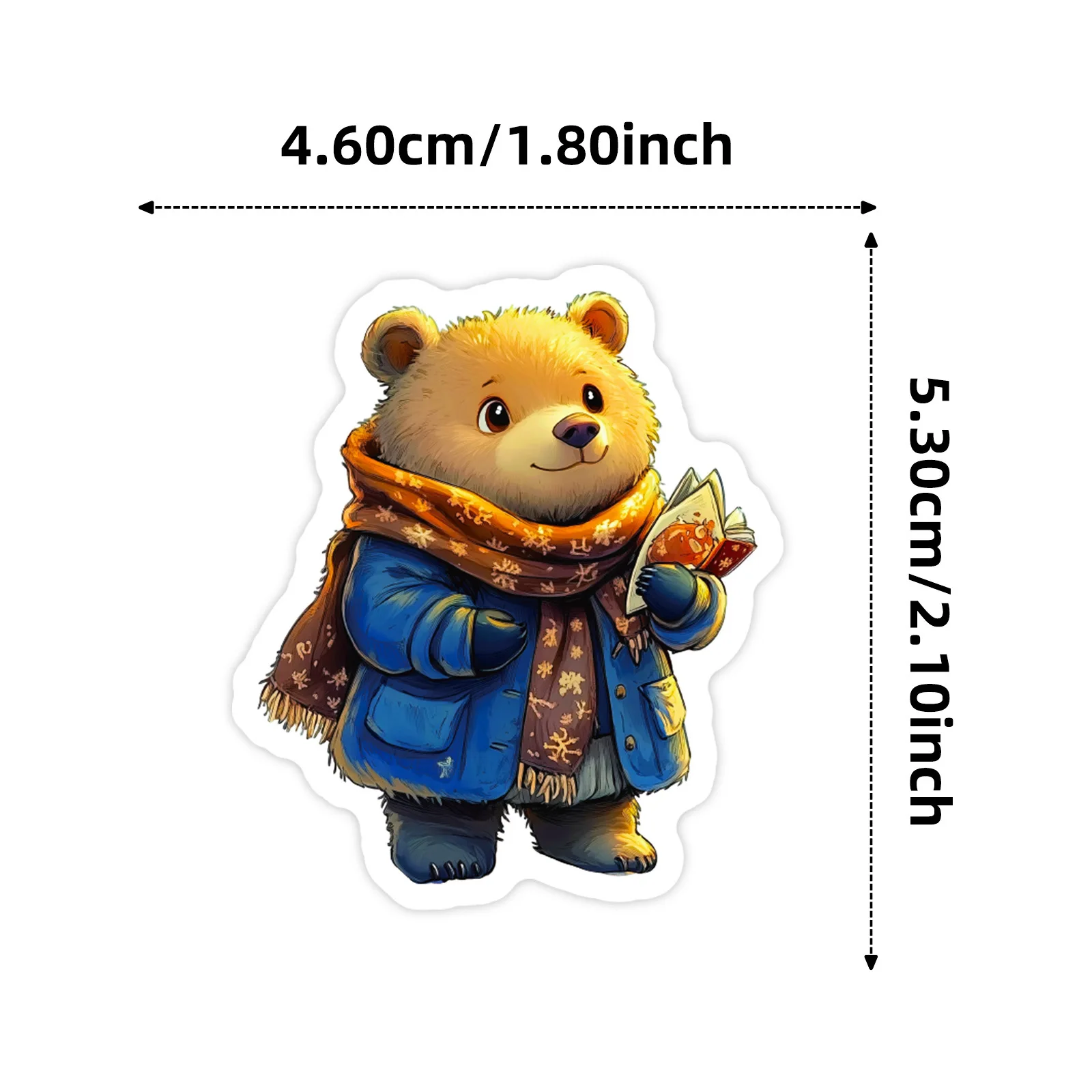 56 Pcs HD Vivid Vintage Winter Animal Doodle Stickers Creative for Phone Case Scrapbook Stationery Box Lunch Box Binder Decals