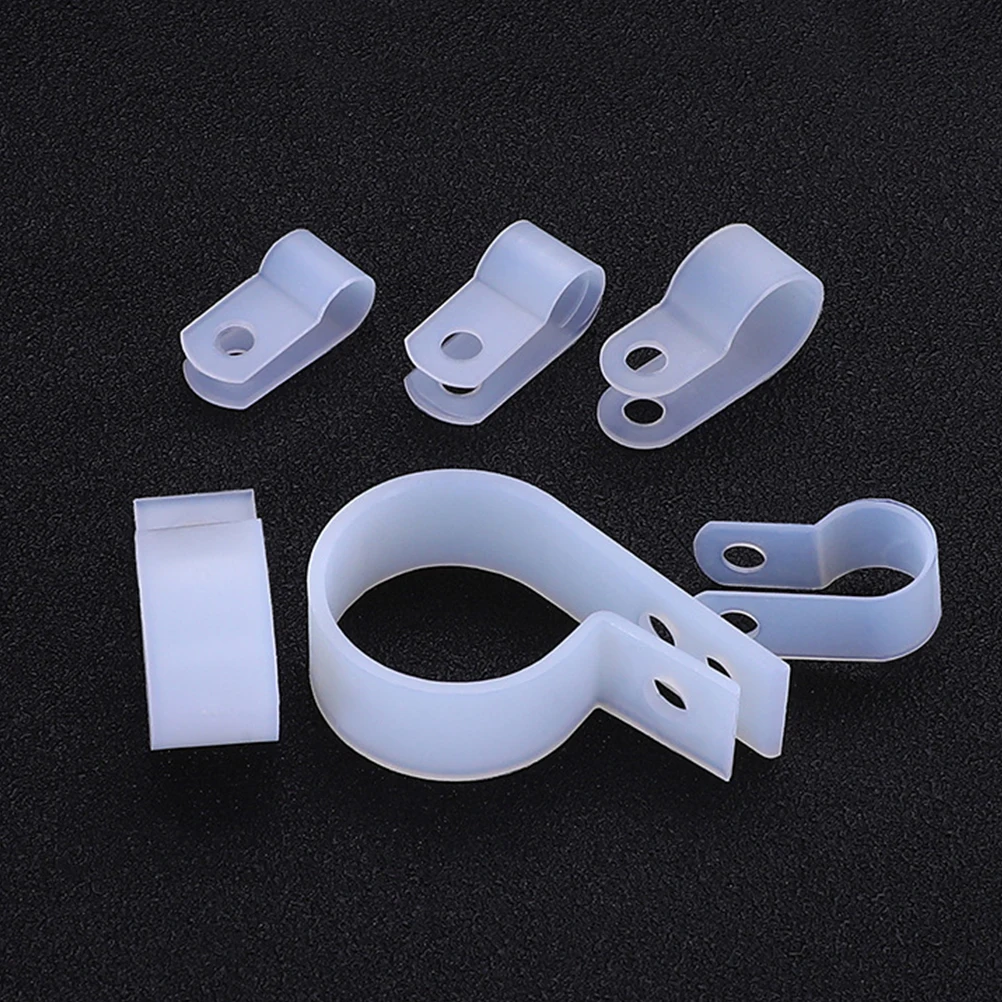 

1 set Cable Wire Clips for Telephone Cord Mounting Rope Light Clips Outdoor Plastic Line Clamps Nylon Wire Holders Cord