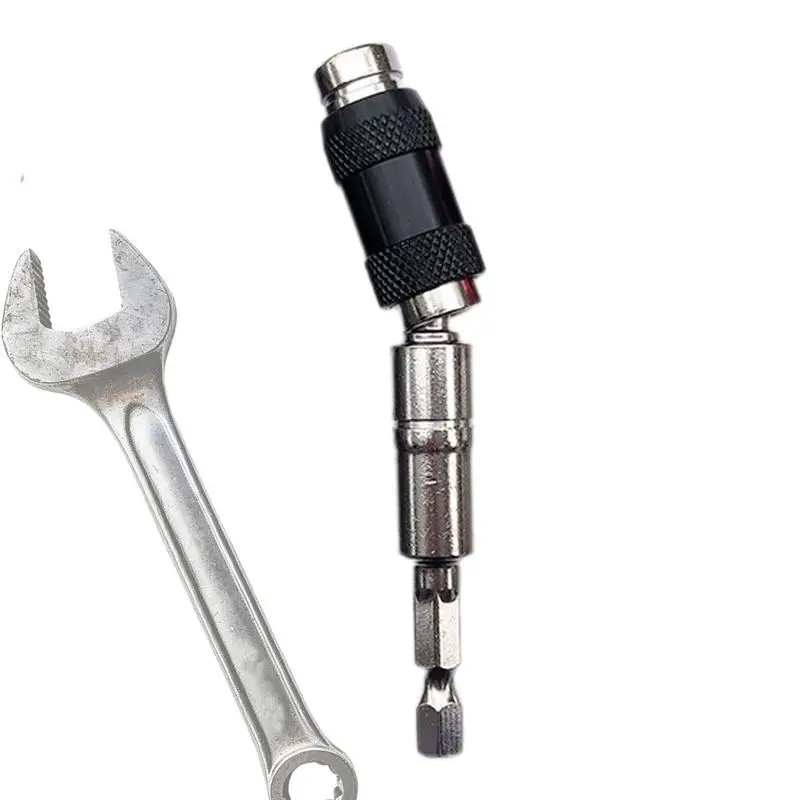 Electric Drill Magnetic Screwdriver Bit Holder Flexible Multi-Angle Bit Holders Portable Reversing Extension Rod 1/4in