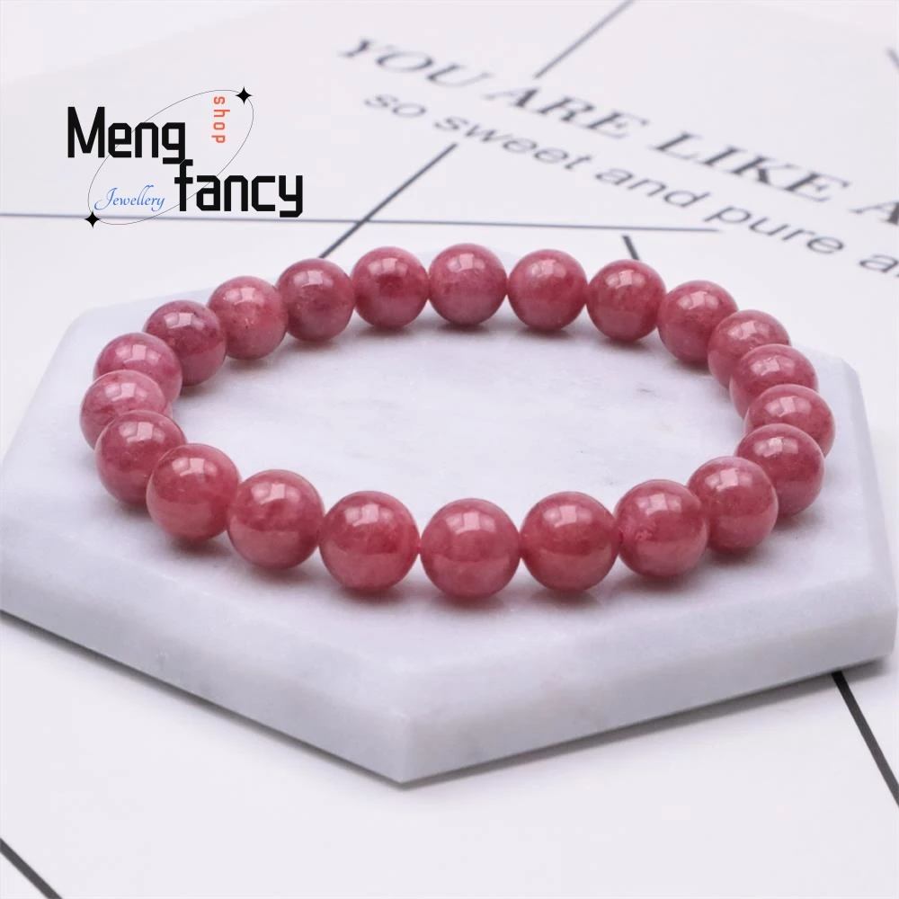 Natural Rose Stone Phyllite Simple Elegant High-grade Bracelet Exquisite Couple Fashion Jewelry Sexy Young Girls Holiday Gifts