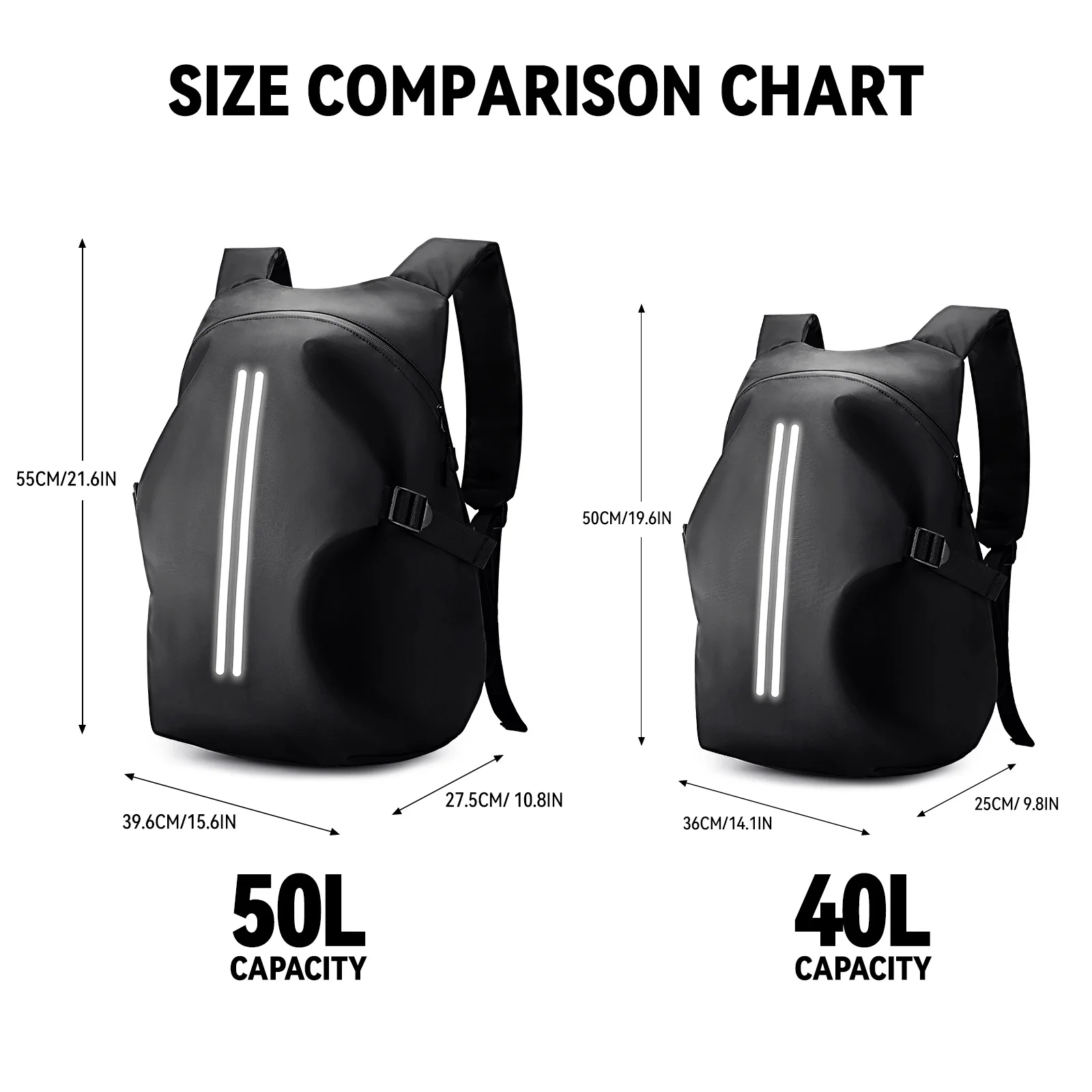 50L Motorcycle Backpack Large Multifunctional Backpack for Motorcyclists Waterproof Helmet Bag Reflective Bicycle Travel Bag