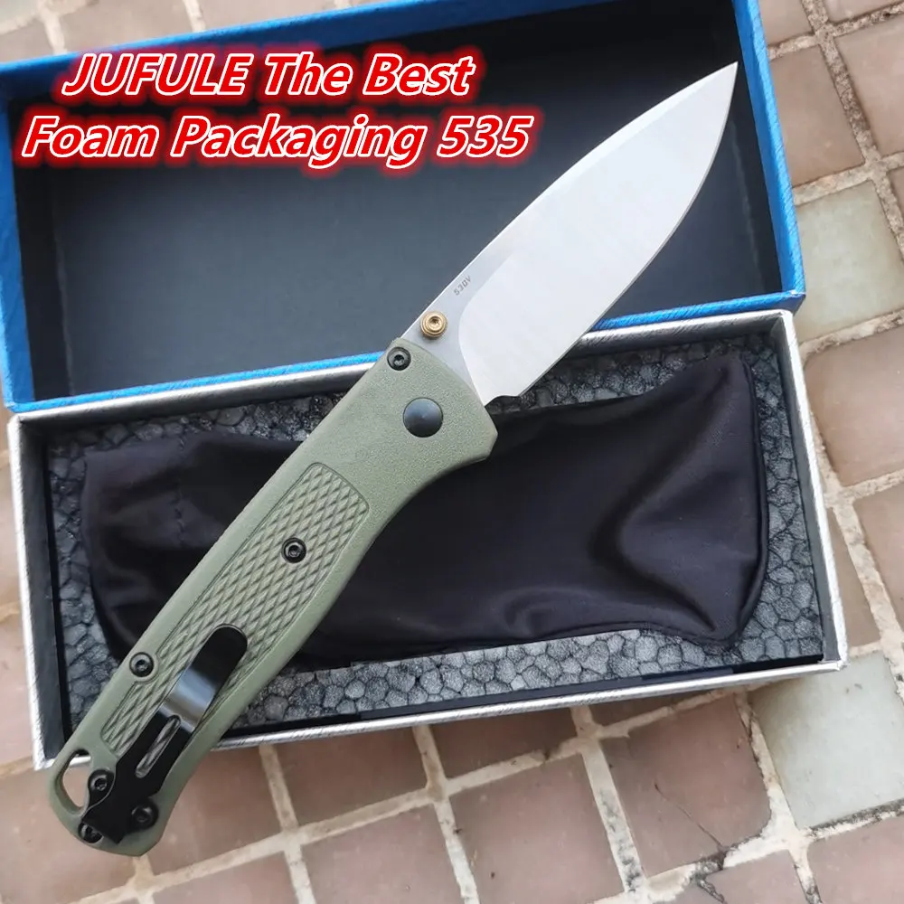 

JUFULE 535 Best Foam nylon fibre handle S30v / titanium carbon Mark S90v Blade folding EDC Tool camping hunting outdoor knife