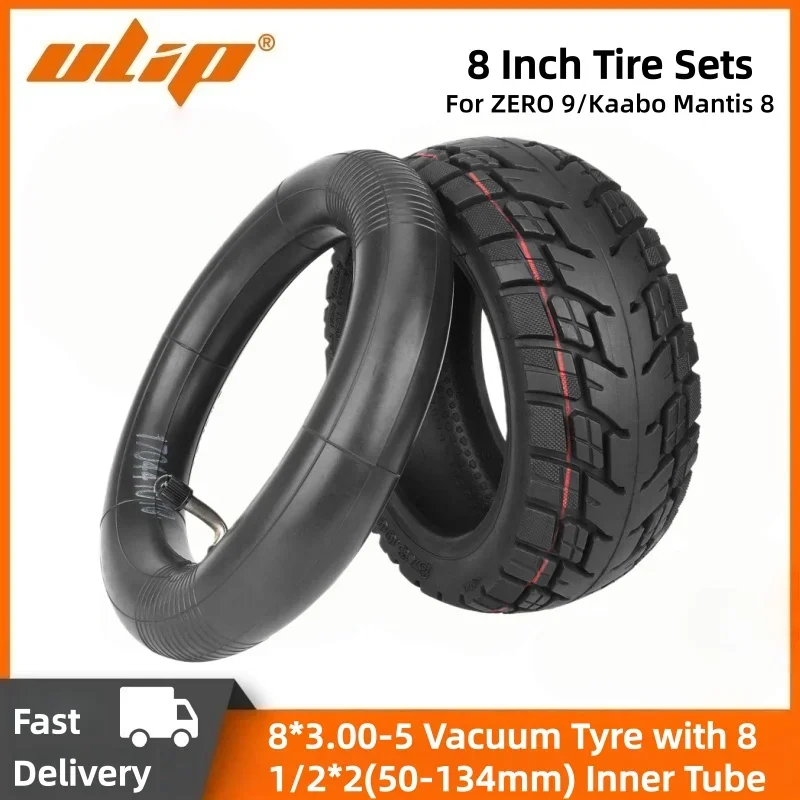 

Ulip 8*3.00-5 Thickened Vacuum Tyre with 8 1/2*2(50-134mm) Inner Tube 8 Inch Off-road Tire Set for Zero 9 Kaabo Mantis 8 Scooter