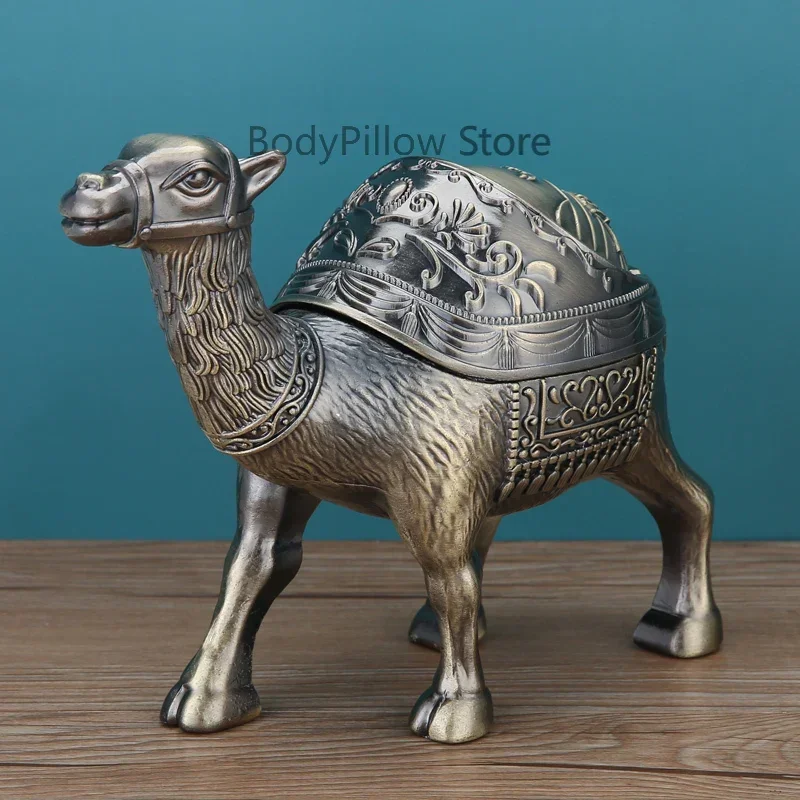 Camel Ashtray Home Living Room Light Luxury Retro Ins Creative Office Fly   with Lid Decoration Large