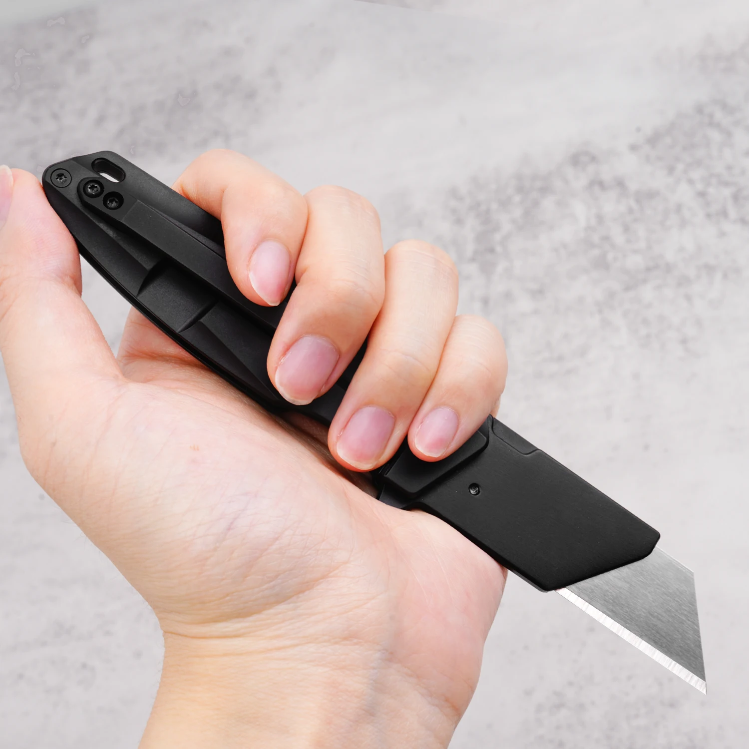 Best Titanium Alloy Folding Box Cutter,  With Clip，Quick Change Blade Razor Knife，EDC Pocket Utility Knive with 10 Extra Blades