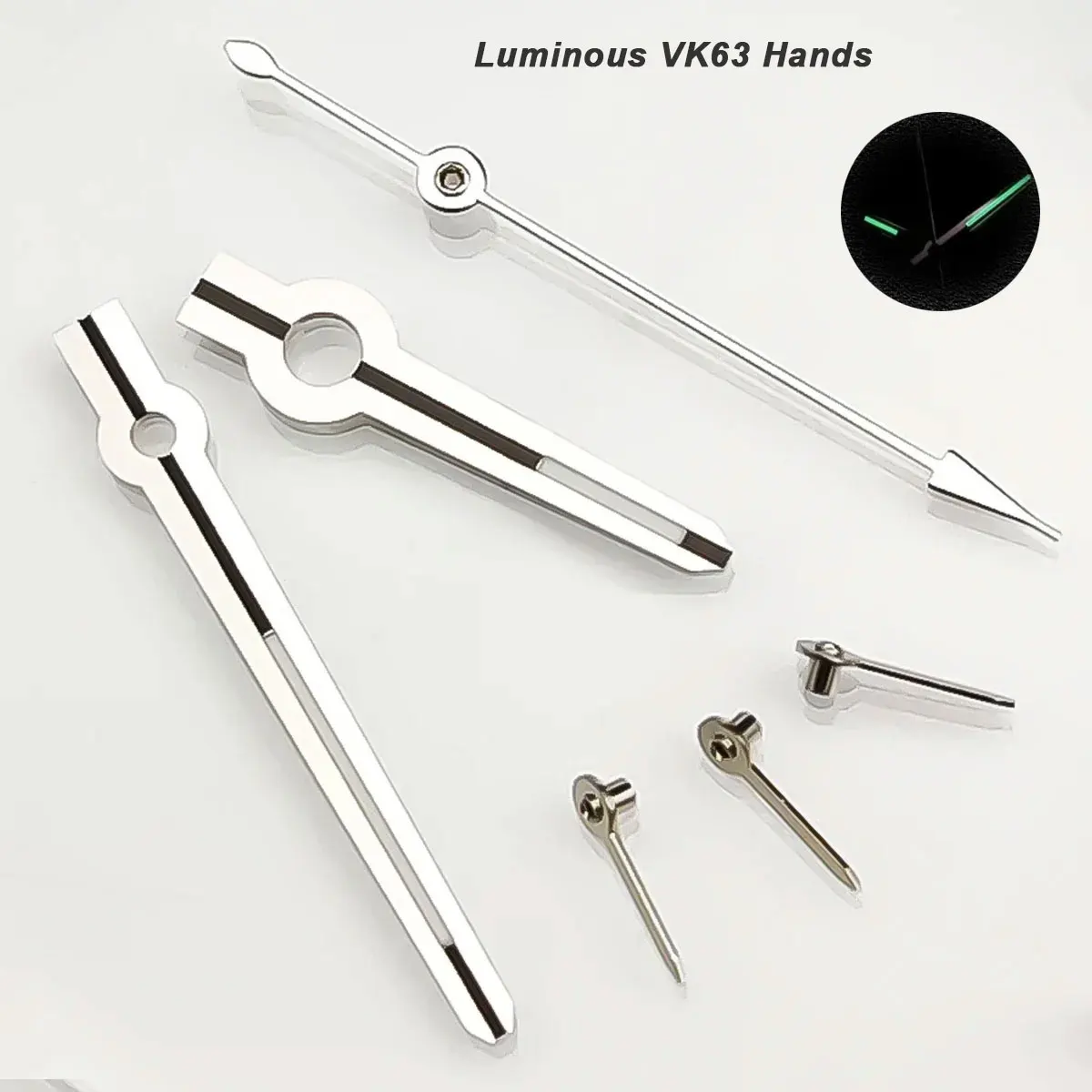 빛나는 VK63 시계 손 6 손 맞는 VK63 자동 운동 쿼츠 실버 골드 로즈 골드 시계 바늘 액세서리