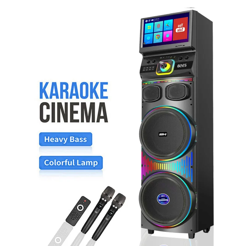GD-1421 Mobile Video Machine Karaoke Outdoor Karaoke Live Streaming Host Bluetooth Video Speaker Large Screen