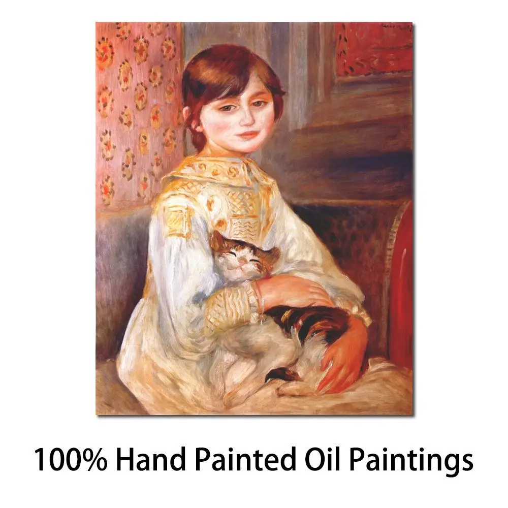 

Child with Cat (Julie Manet) Pierre Auguste Renoir'S Famous Paintings Art Reproduction High Quality Hand Painted