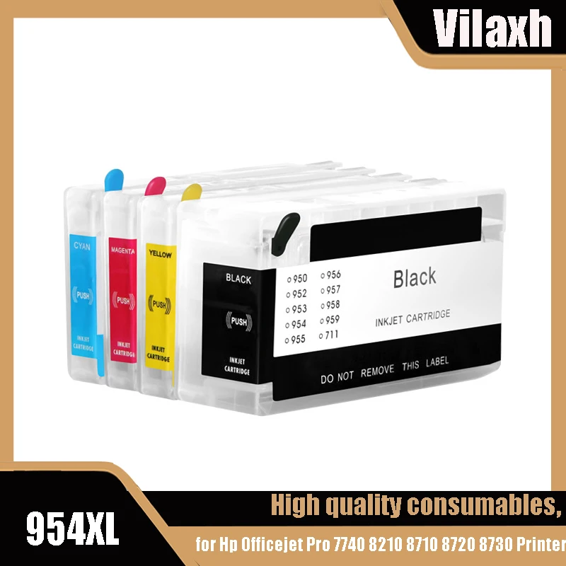 952XL 953XL 954XL 955XL Permanent Refillable Ink Cartridge For HP Officejet Pro 7720 7730 7740 8210 8218 8710 8715 8720 8730