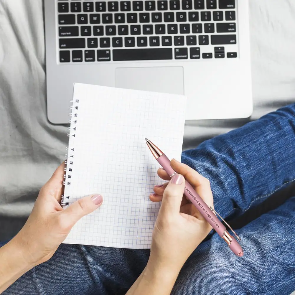 

Metal Ballpoint Pens With Stylus Tip For Touch Screens Writing Stationery Office School Gifts W9M8