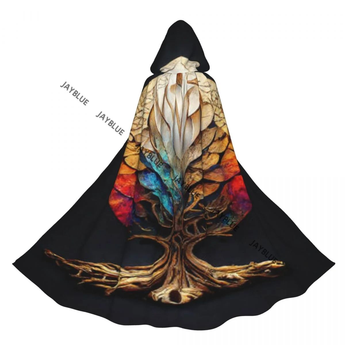 Unisex Adult Tree Of Life Yggdrasil Cloak with Hood Long Witch Costume Cosplay