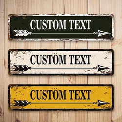 1pc Cool Bow and Arrow Custom Text Metal Wall Signs Tin Plate Signs For Home Decoration Bar Coffee Shop Road Iron plaque